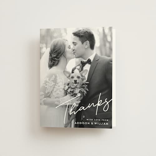 This is a cloud wedding thank you cards with standard by Pine Street Creative called as if a dream printing on strathmore in standard