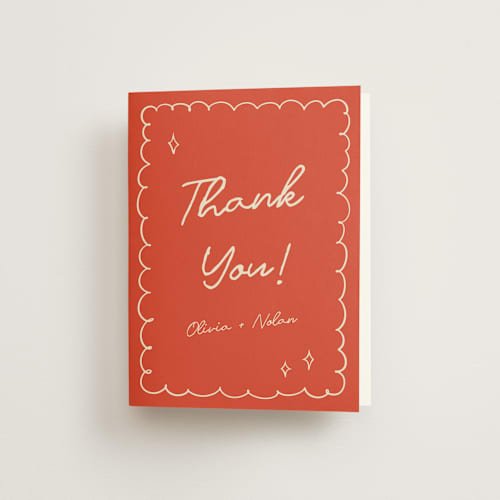 This is a sangria spark wedding thank you cards with standard by Zove Ahhh called party on! printing on strathmore in standard