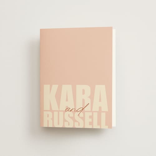 This is a blush wedding thank you cards with standard by Stacey Day called typographical poster printing on strathmore in standard