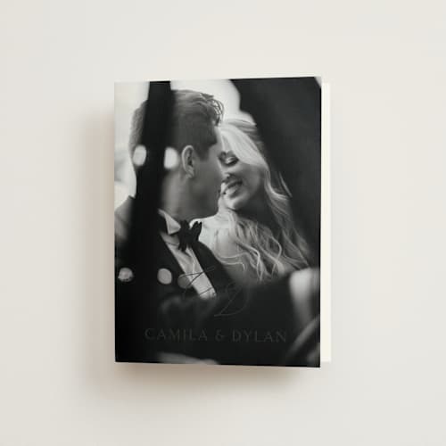 This is a onyx wedding thank you cards with standard by Jennifer Postorino called graceful printing on strathmore in standard
