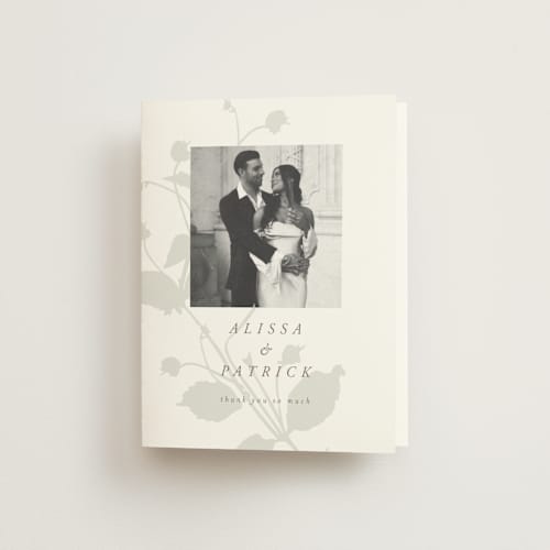 This is a fawn wedding thank you cards with standard by AK Graphics called autumnal printing on strathmore in standard