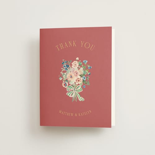 This is a rose wedding thank you cards with standard by Itsy Belle Studio called ruban en fleur printing on strathmore in standard