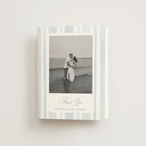 This is a ocean wedding thank you cards with standard by Creo Study called coastal crest printing on strathmore in standard