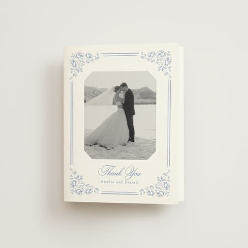 This is a sky wedding thank you cards with standard by Robert and Stella called constance printing on strathmore in standard