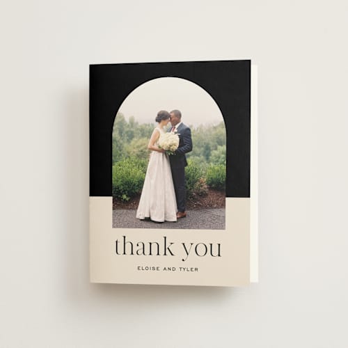 This is a noir wedding thank you cards with standard by Jessica Corliss called little party big love printing on strathmore in standard