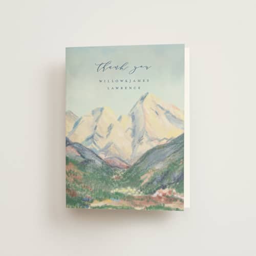 This is a summer wedding thank you cards with standard by Petra Kern called the valley printing on strathmore in standard