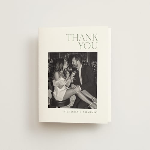 This is a clover wedding thank you cards with standard by Kelly Schmidt called victoria printing on strathmore in standard