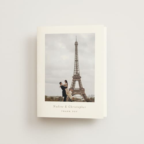 This is a pearl wedding thank you cards with standard by chocomocacino called spiku printing on strathmore in standard