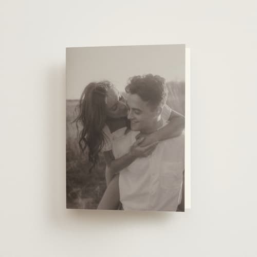 This is a ivory wedding thank you cards with standard by Minted called the big picture printing on strathmore in standard