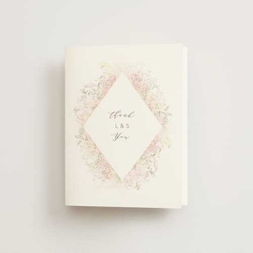 This is a lily wedding thank you cards with standard by Phrosné Barwood called pastel dream printing on strathmore in standard