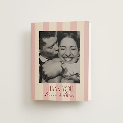 This is a rose wedding thank you cards with standard by Jennifer Lew called thompson printing on strathmore in standard