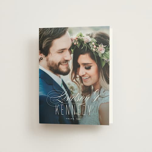 This is a sea wedding thank you cards with standard by Roxy Cervantes called ombre printing on strathmore in standard
