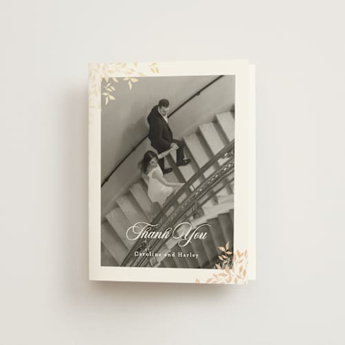 This is a chiffon wedding thank you cards with foil pressed by Kristie Kern called aperol printing on strathmore in standard