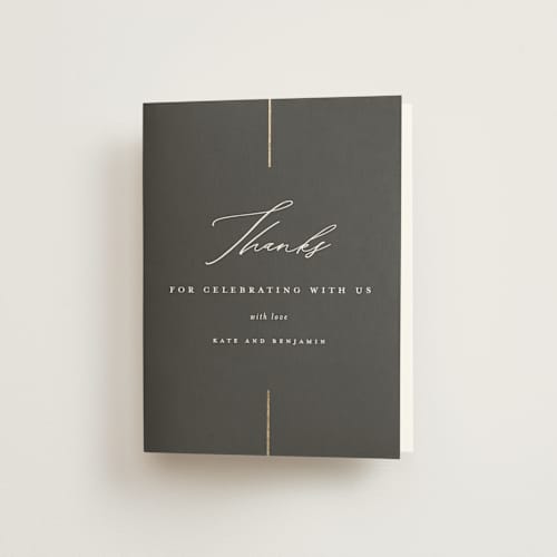 This is a iron wedding thank you cards with foil pressed by Erica Krystek called formal lines printing on strathmore in standard