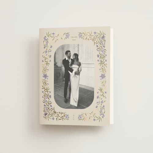 This is a heather wedding thank you cards with foil pressed by Vera Lim called fairytale.. printing on strathmore in standard