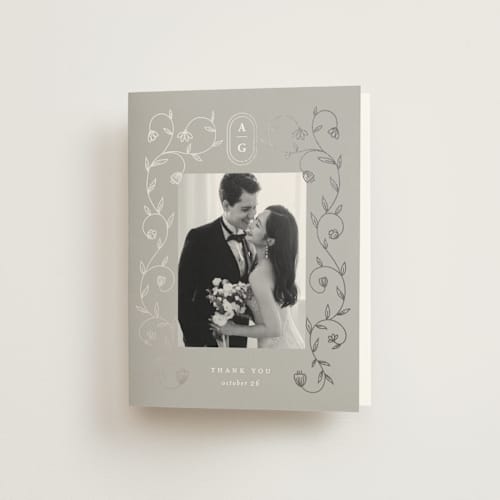 This is a moon wedding thank you cards with foil pressed by chocomocacino called cantuccini printing on strathmore in standard
