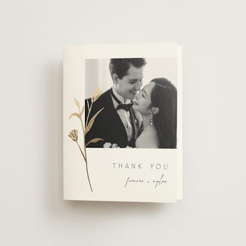 This is a cotton wedding thank you cards with foil pressed by Amy Kross called perennial printing on strathmore in standard