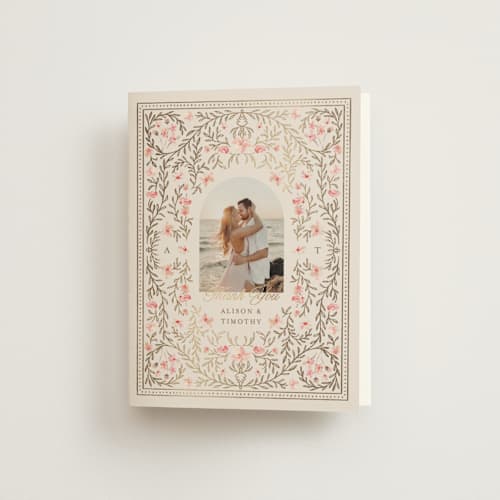 This is a versailles wedding thank you cards with foil pressed by Claudia Orengo called victorian printing on strathmore in standard