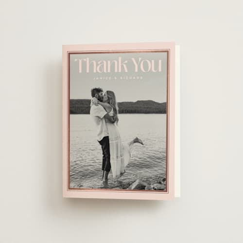 This is a strawberry wedding thank you cards with foil pressed by Claudia Orengo called news! printing on strathmore in standard