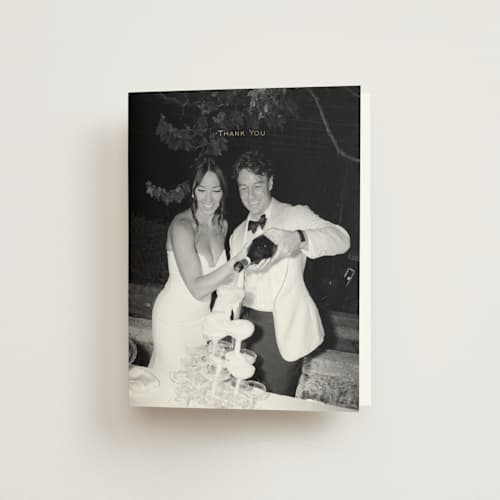 This is a quartz wedding thank you cards with foil pressed by Jenny Millington called boxed in printing on strathmore in standard