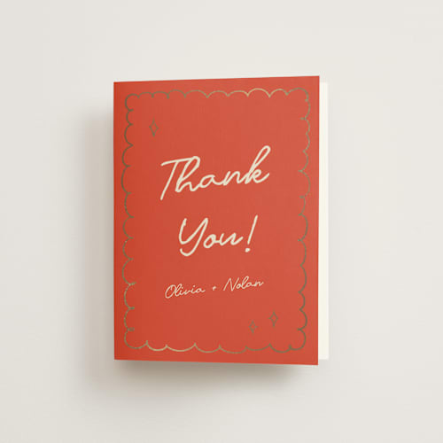 This is a sangria spark wedding thank you cards with foil pressed by Zove Ahhh called party on! printing on strathmore in standard