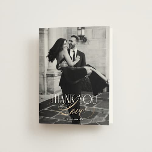 This is a opal wedding thank you cards with foil pressed by Leah Bisch called unite printing on strathmore in standard