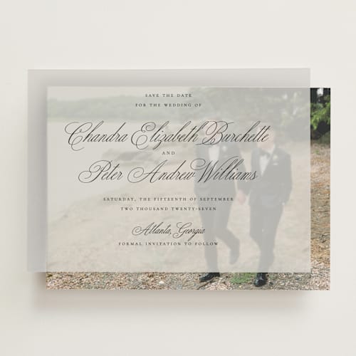 This is a chalkboard vellum overlays with standard by Wildfield Paper Co called calligraphie printing on translucent vellum in overlay