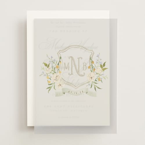 This is a chiffon vellum overlays with standard by Everett Paper Goods called avalon printing on translucent vellum in overlay