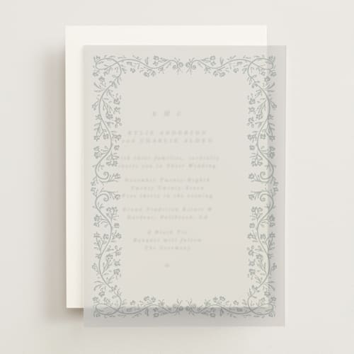 This is a something blue vellum overlays with standard by Gwen Bedat called floral romance printing on translucent vellum in overlay