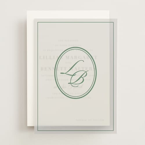 This is a emerald vellum overlays with standard by Creo Study called scripted printing on translucent vellum in overlay