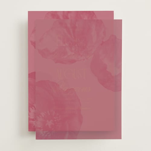 This is a flamingo vellum overlays with standard by Morgan Kendall called maximalist poppies printing on translucent vellum in overlay
