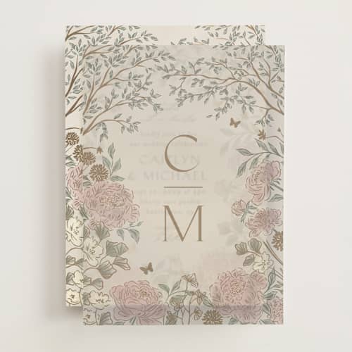 This is a blush meadow vellum overlays with standard by Grae called dancing in the garden printing on translucent vellum in overlay