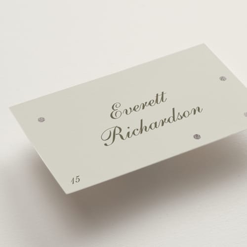 This is a fog wedding place cards with foil pressed by Baumbirdy called pearls printing on signature in placecard