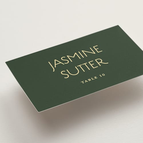 This is a citrus wedding place cards with standard by Angela Quan called grid printing on signature in placecard