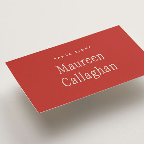 This is a cherry wedding place cards with standard by Ellen Schlegelmilch called cherry printing on signature in placecard