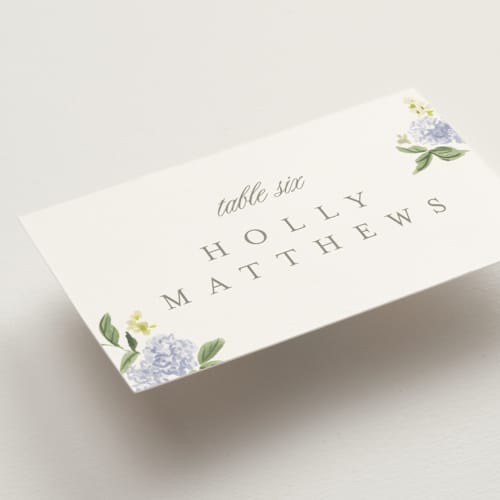 This is a sky wedding place cards with standard by Everett Paper Goods called ocean point printing on signature in placecard