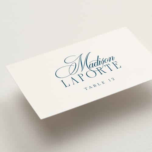 This is a ocean wedding place cards with standard by Kelly Schmidt called hilton printing on signature in placecard