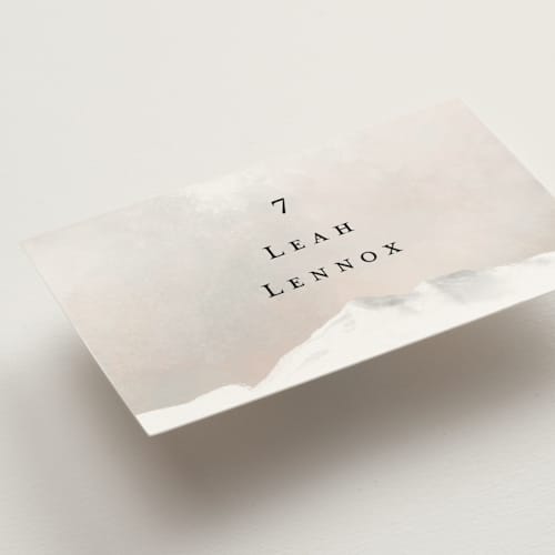 This is a forest wedding place cards with standard by Petra Kern called montagna printing on signature in placecard