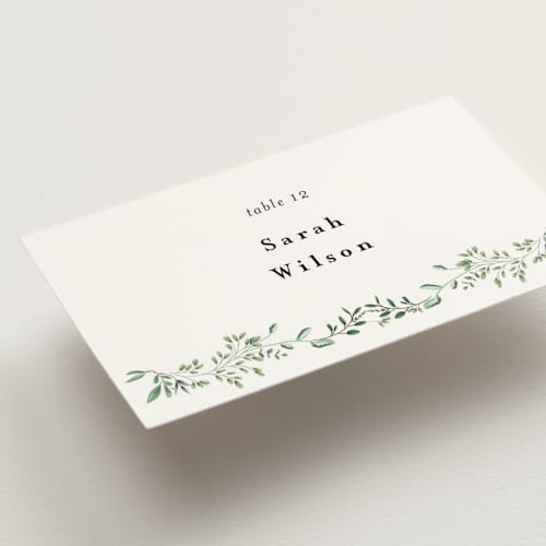 This is a mojito wedding place cards with standard by Susan Moyal called monogramed arch printing on signature in placecard