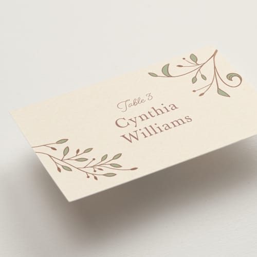 This is a autumn wedding place cards with standard by Morgan Ramberg called disney storybook printing on signature in placecard