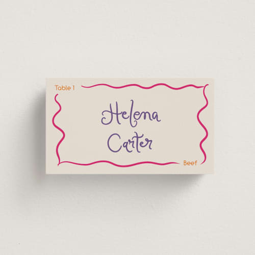 This is a marmalade wedding place cards with standard by Madison Kic called swoop meal choice placards printing on signature in placecard