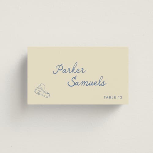 This is a wave wedding place cards with standard by Kelly Watkins called lover printing on signature in placecard