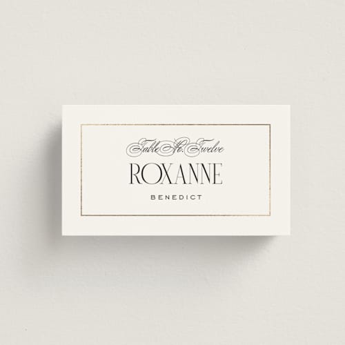 This is a opal wedding place cards with foil pressed by Leah Bisch called unite printing on signature in placecard