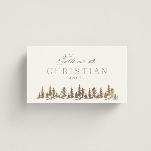 This is a earth wedding place cards with foil pressed by Mansi Verma called colorado printing on signature in placecard