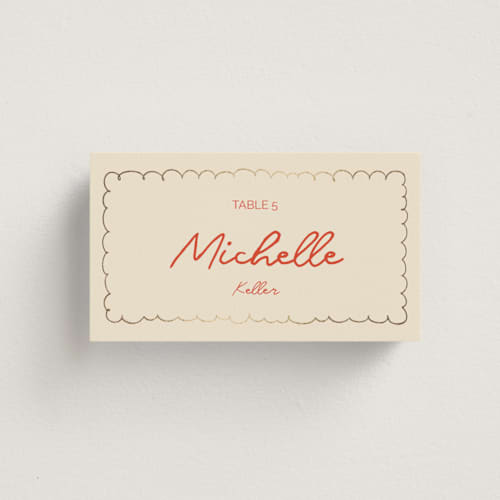This is a sangria spark wedding place cards with foil pressed by Zove Ahhh called party on! printing on signature in placecard