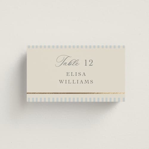This is a provincial wedding place cards with foil pressed by Angela Thompson called emma printing on signature in placecard