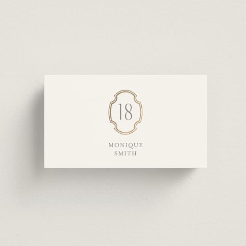 This is a fog wedding place cards with foil pressed by Ashlee Townsend called monatuk printing on signature in placecard