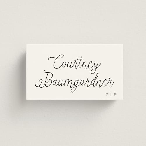 This is a pearl wedding place cards with standard by Baumbirdy called note printing on signature in placecard