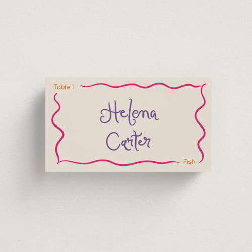This is a marmalade wedding place cards with standard by Madison Kic called swoop meal choice placards printing on signature in placecard