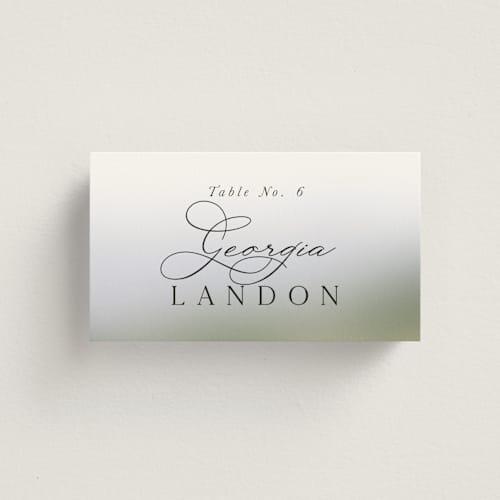 This is a snow wedding place cards with standard by Becky Nimoy called east coast lighthouse printing on signature in placecard